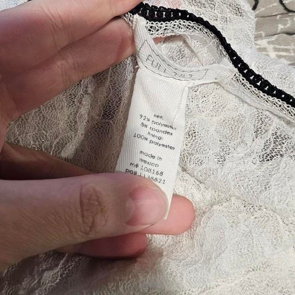 retro 90s white lace babydoll v neck coquette top - Picture 6 of 6